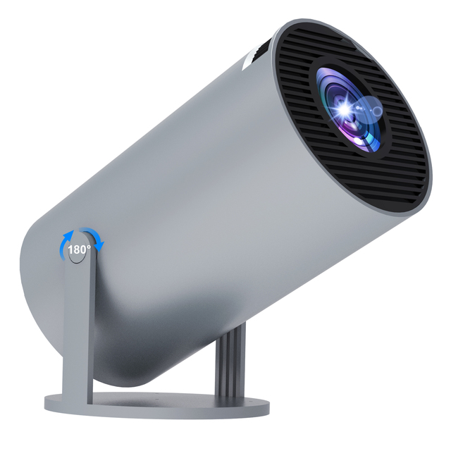 HY300 Pro LED Projector New Color Gray 260 ANSI Lumens Android 11.0 Dual Band WiFi 4K 1280*720P HIFI Stereo Built-in Speakers
