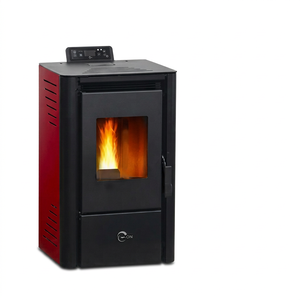 Modern Freestanding Wood Pellet Burning <b>Stove</b> 8KW Steel <b>Fireplace</b> with Remote Control Indoor Heating for Living Room Use - Product Image 1