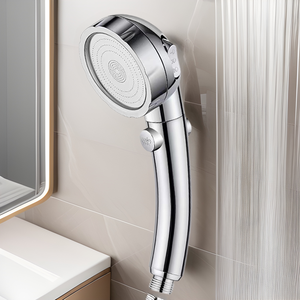 Royal Stan Shower Head Silver Three Speed Adjustable With One <b>Touch</b> Shut Off <b>Switch</b> Portable For Rain And Hand Washing - Product Image 1