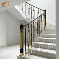 Vente en gros de balustres d'escalier en aluminium et magnésium décorés de manière moderne et luxueuse, pour balustrades de balcon intérieures