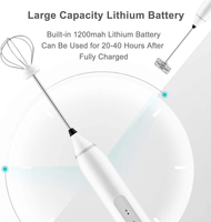 Batteur à main rechargeable en acier inoxydable, 3 vitesses, fouet électrique, mousseur à café et lait, écologique, pour cuisine