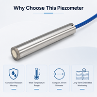 Vibrating Wire Piezometer Stainless Steel Pore Water Pressure Sensor IP66 0.1% FS Accuracy for Dam Tunnel Slope Monitoring