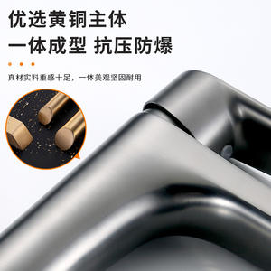 Grifo de Lavabo Gris Acero, Monomando, Válvula de Cerámica Termostática, para Uso en Hoteles y Hogares - Product Image 2