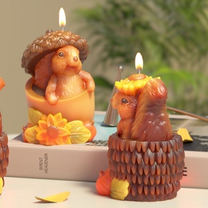 แม่พิมพ์เทียนรูปสัตว์ ซิลิโคน 3 แบบ กระรอกน่ารัก 3 มิติ แม่พิมพ์ DIY สำหรับทำเทียนตกแต่งบ้าน เทียนหอม แม่พิมพ์เรซิ่น - Product Image 1