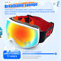 Lunettes de ski anti-buée pour enfants avec lentilles REVO double couche Cadre en TPU Sangle réglable pour les sports de neige