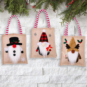 Cartoon 3D Printed Linen Fabric Handbag Holiday <b>Christmas</b> <b>Gift</b> <b>Bag</b> 18x16cm Sanhao Brand for Kids - Product Image 6