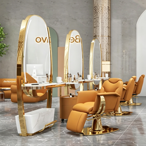 Nuevo Espejo LED Ovalado para Salón de Belleza, Conjunto de Silla de Estilista, Muebles de Salón con Espejo de Maquillaje para Peluquería - Product Image 2
