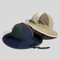Nouveau Chapeau Bob Léger à Séchage Rapide, Unisexe, Motif Patchwork, Blocs de Couleurs, Large Bord, Réglable, Imperméable, pour Voyage et Pêche
