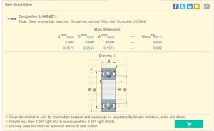 ตลับลูกปืนเม็ดกลมร่องลึก L-940 ZZ แบริ่ง M3MTLY121 ตลับลูกปืนเม็ดกลมขนาดเล็ก - Product Image 4