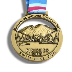 पदक निर्माता कस्टम डिजाइन लोगो स्वर्ण पदक पुरस्कार मैराथन दौड़ साइकिल दौड़ धातु खेल पदक