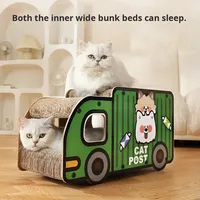 Maison pour chat à deux étages avec papier ondulé résistant aux griffes, lit pour animaux de compagnie, jouet pour chat de haute qualité, emballé en carton en gros