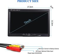 Moniteur numérique portable de 7 pouces avec rétroéclairage pour caméra de recul de camion/voiture NTSC/PAL avec télécommande et support