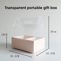 Boîte alimentaire transparente en PVC personnalisée avec ruban, pliable, pour sushis, gâteaux, fruits, cadeaux, pour boulangerie, emballage à emporter, stockage
