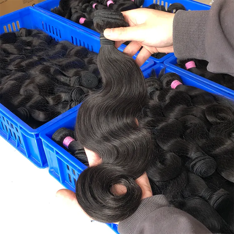 Hair Bundles Wholesale Raw Virgin Human Hair Vendors Bundles Natural Black For Black Woman Body Wave Cuticle Hair