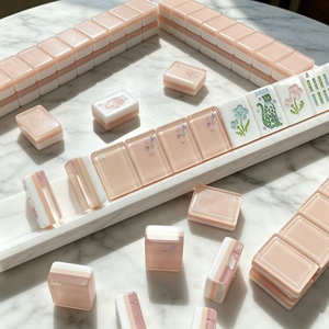 Tuiles de Mahjong Américain <span class=keywords><strong>3D</strong></span> en Relief de Luxe, 160 Pièces, Ensemble Personnalisé en Acrylique Étanche pour Piscine, Plage, Terrasse, Voyage - Product Image 1
