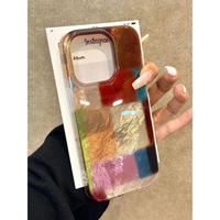 Nouvelle vente chaude bord torsadé lumière bleue peinture à l'huile fleurs pour IPhone16 15 14 Pro Max coque de téléphone haut de gamme