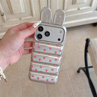 Coque de téléphone avec oreilles de lapin 3D au design mignon pour iPhone 18 17 16/15/14/13 Pro Max, coque de protection, livraison gratuite en stock