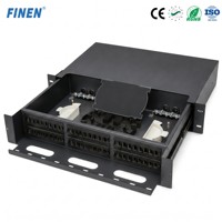 48-Port 2U Kaltgewalzter Stahl Glasfaser-Verteilerkasten Rack-Montierbar Anti-Beschichtung SC/LC/FC/ST Anschlüsse Netzwerk