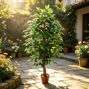 ต้นไทรบอนไซประดิษฐ์ขายส่ง ต้นไม้ขนาดเล็กตกแต่งบ้านในร่ม ต้นไม้จำลองสีเขียวสำหรับโต๊ะทำงานสำนักงาน - Product Image 4