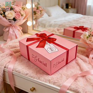 Boîte cadeau rigide écologique et recyclable avec fermeture magnétique, ruban et nœud, impression UV quadricolore pour festivals, mariages et événements - Product Image 1