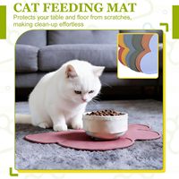 Tapis d'alimentation pour animaux de compagnie en silicone, bleu clair, en forme de nuage, pour chien et chat, antidérapant, avec rebord surélevé, pliable