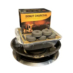 40mm precio al por mayor sin humo donut hookah carbón rápido luz instantánea Shisha carbón para incienso