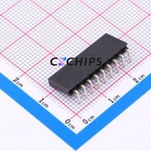 XDM254-1-09-W-8.5-G0 Pin Socket Bent Lead Through Hole,P=2.54mm Connector 1x9P 2.54mm Square Hole Right Angle Insert - Product Image 2