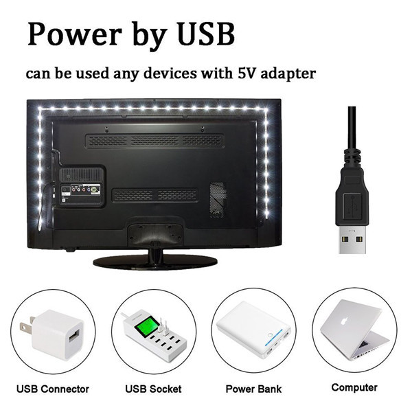5 V USB LED Bande 5050 RVB A MENÉ LA Bande TV Fond Éclairage BRICOLAGE Décoratif Lampe
