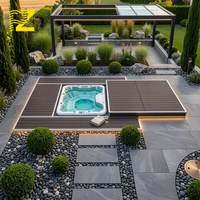 Plancher en aluminium rétractable personnalisé pour usage commercial, ignifuge, imitation bois, en aluminium et plastique, pour hôtel et piscine