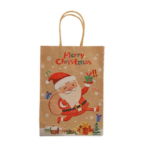 Eco-Friendly Brown Kraft Paper Handbag for Baking/Candy Christmas Style Custom Logo Food Grade Inner Film for <b>Pillow</b>/Craft - Product Image 3