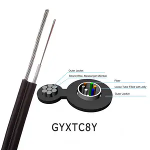 Gyxtc8y Kabel Serat Optik 4/6/8/12/16/24 Inti Kabel Luar Ruangan GYXTC8Y Luar Ruangan Aerial Gambar 8 Kabel