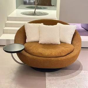 Moderne Woonkamer Vrije Tijd Draai Accent Stoel Villa Slaapkamer Balkon Ronde Roterende Eenzits <span class=keywords><strong>Sofa</strong></span> Stoel Luie Fauteuil - Product Image 3