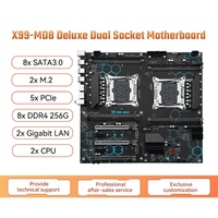 Motherboard X99-MD8 dua arah PCIE X16 * 2 EATX 256GB C612 X99 Motherboard Ddr4