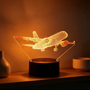 Lampe de table intelligente LED 3D moderne en forme d'avion de chasse, lumière nocturne, décoration de Noël - Product Image 6