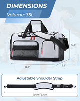 Sac de sport et de voyage en polyester imperméable avec fermeture éclair, sac à dos pliable pour PC, idéal pour la gym et l'extérieur, avec compartiment à chaussures