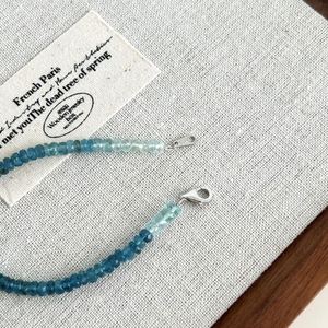 Dylam <b>Charm</b> Dainty 925 Sterling Silver Link Chain Aquamarine Orb Natural Stone <b>Bead</b> Chain Women Jewelry <b>Bracelets</b> - Product Image 5
