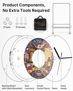 Horloge de bureau commémorative des 250 ans des États-Unis avec un design d'aigle et de la Cloche de la Liberté pour la décoration de la maison - Product Image 4