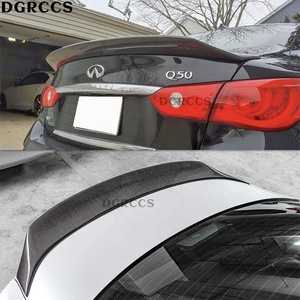 DGRCCS Q50 Q50S Q50L 2013-2023 Honeycomb Carbon Fiber Non-Perforated Polished UV Paint <b>Rear</b> <b>Spoiler</b> Trunk - Product Image 6