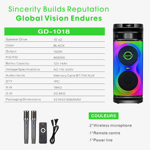 ลำโพงคาราโอเกะไร้สาย GD-2858 GD-1018 ดีไซน์ใหม่ ขนาดใหญ่ สำหรับงานปาร์ตี้ครอบครัวกลางแจ้ง เครื่องเล่นเพลงสเตอริโอ TWS พร้อมไฟ RGB - Product Image 3