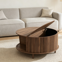 Table basse ronde moderne et durable pour salle à manger et salon avec armoire et rangement, meubles décoratifs pour la maison