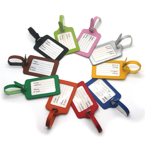 Étiquettes de bagages de voyage en cuir PU personnalisées de luxe avec logo, vierges, pour compagnies aériennes, en gros - Product Image 2