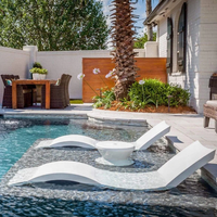 Chaise inclinable en pierre naturelle de marbre blanc, w, pour salon, lit de piscine
