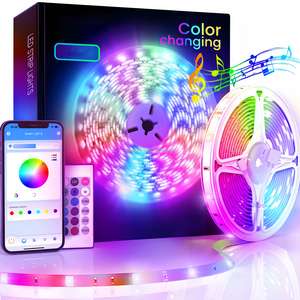 App-besturing en afstandsbediening muziekgeluidbesturing 5m digitale slimme RGBIC 5050 adresseerbare IP20 koperen <span class=keywords><strong>RGB</strong></span> <span class=keywords><strong>LED</strong></span>-stripverlichting 24V - Product Image 3