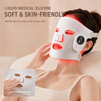 Nouveau Masque Facial Portable en Silicone Liquide Doux à Thérapie par Lumière Rouge Sans Fil pour Usage Domestique
