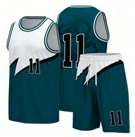 Kits de maillots de basketball personnalisés en gros, unisexes, sans manches, col rond, taille élastique, impression numérique, séchage rapide, respirant, 100% coton