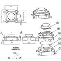 Interrupteur tactile 3x3mm, 4 broches, mini bouton poussoir SMD, hauteur multiple 1.5mm-3.5mm, montage en surface pour l'électronique grand public