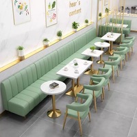 Ensemble de table et de chaises de style moderne en acier inoxydable pour restaurant, salon, usage commercial