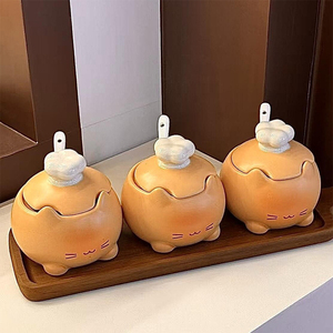 Niedliches Cartoon-Kätzchen Keramik-Geschirrset Katzenförmige Schüssel Tasse Saucenschälchen Mit Deckel für Haushalt Abendessen Geschenk - Product Image 6
