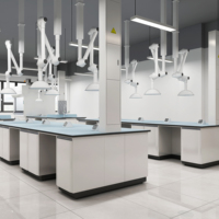 Banc de laboratoire universitaire tout acier, poste de travail latéral pour l'enseignement et la recherche scientifique en collège, mobilier de laboratoire