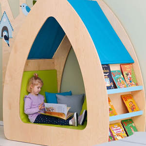 Moetry Cozy Wooden Kids Reading Nook Hut avec sièges moelleux, mobilier de bibliothèque moderne et écologique pour école maternelle et école primaire pour enfants - Product Image 5